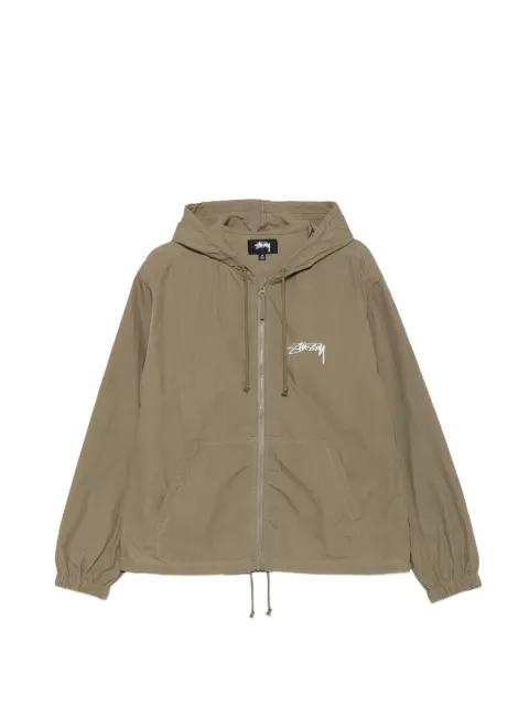 logo-print hoodied jacket by STUSSY