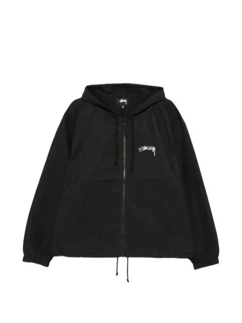logo-print hoodied jacket by STUSSY