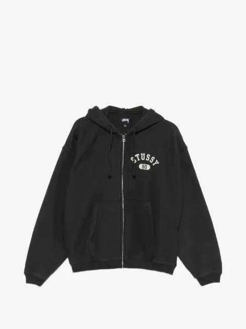 logo-print zip-up hoodie by STUSSY