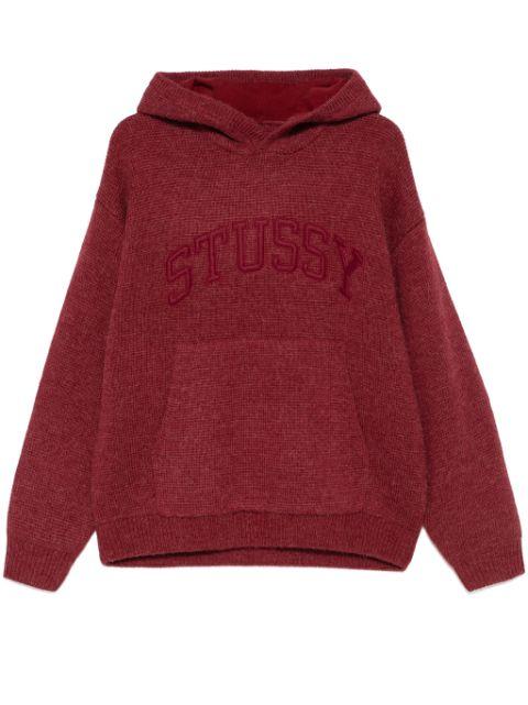 patch knitted hoodie by STUSSY