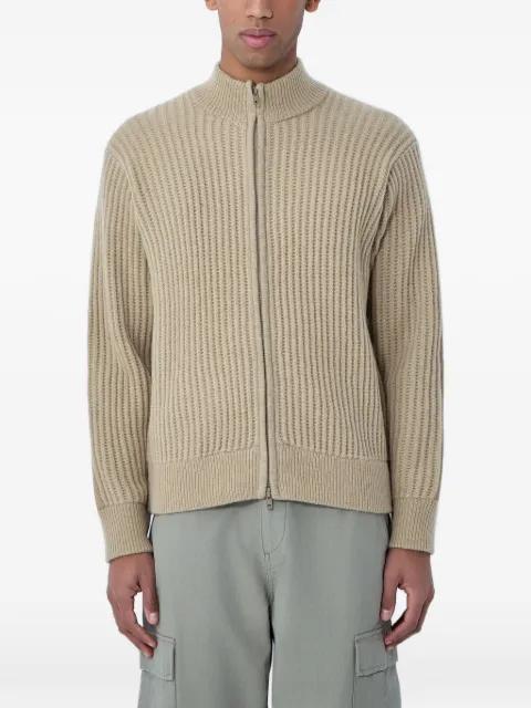 ribbed-knit zip-up cardigan by STUSSY