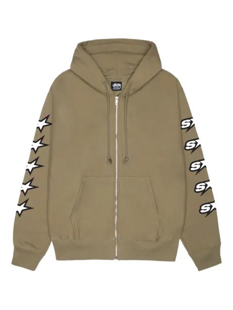 star-print zip-up hoodie by STUSSY