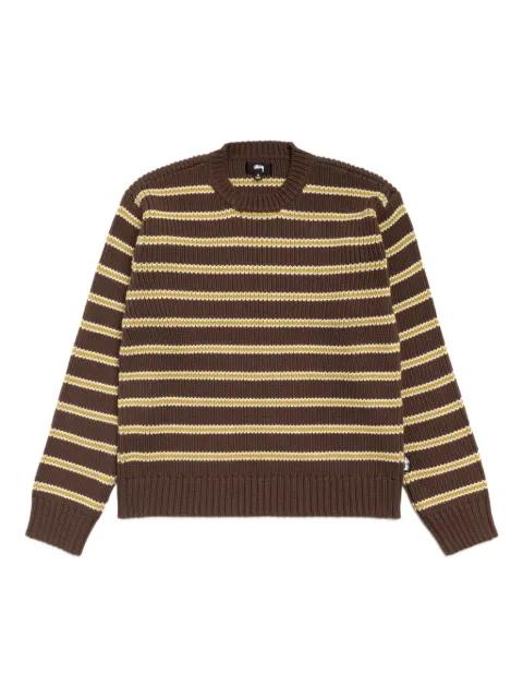 striped crew-neck sweater by STUSSY