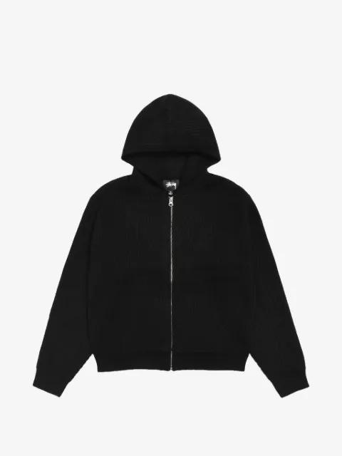 waffle-knit zip-up hoodie by STUSSY