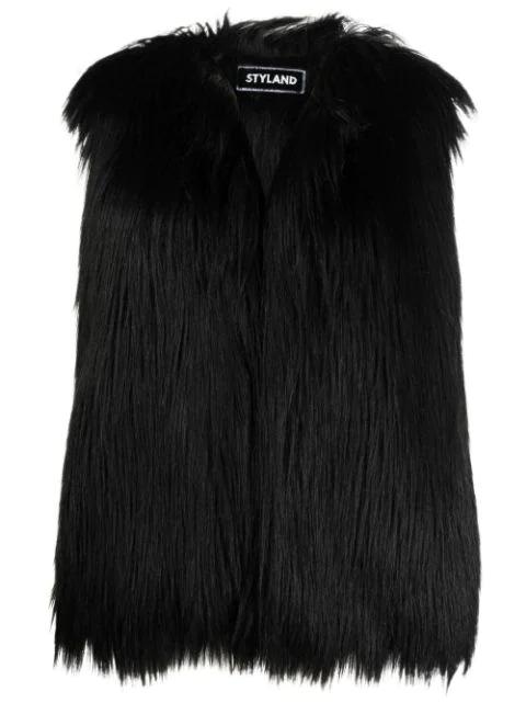 faux-fur gilet by STYLAND