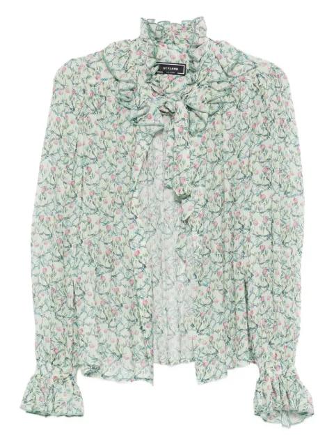floral-print ruffled blouse by STYLAND