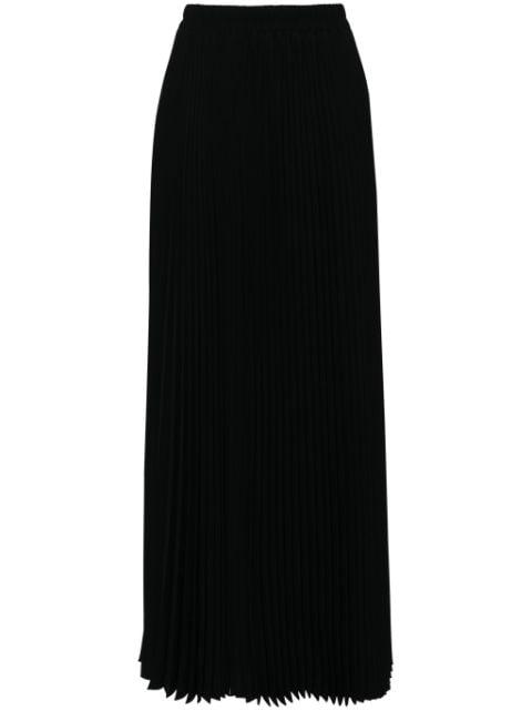 high-waist pleated midi skirt by STYLAND