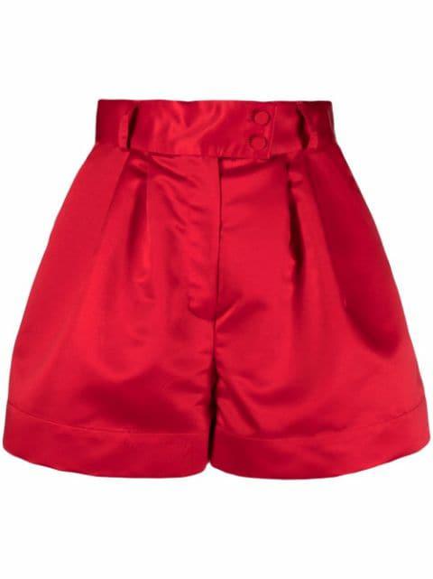 high-waisted pleated shorts by STYLAND