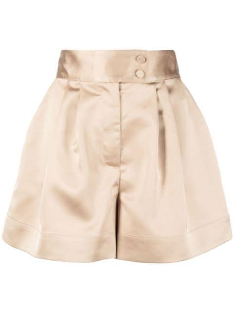 high-waisted satin-finish shorts by STYLAND