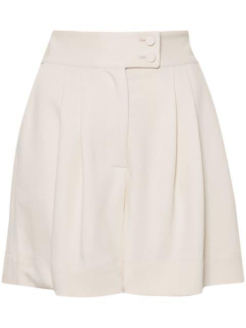 pleated high-waist tailored shorts by STYLAND