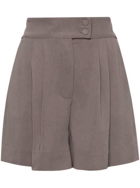 pleated high-waist tailored shorts by STYLAND