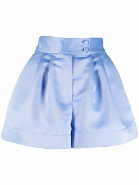 satin tailored shorts by STYLAND