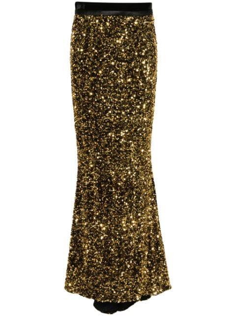 sequin-embellished maxi skirt by STYLAND