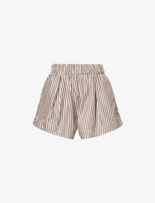 Mojo Pinstripe Woven Shorts by STYLEIN