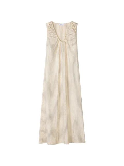 stripe-pattern ruched dress by STYLEIN