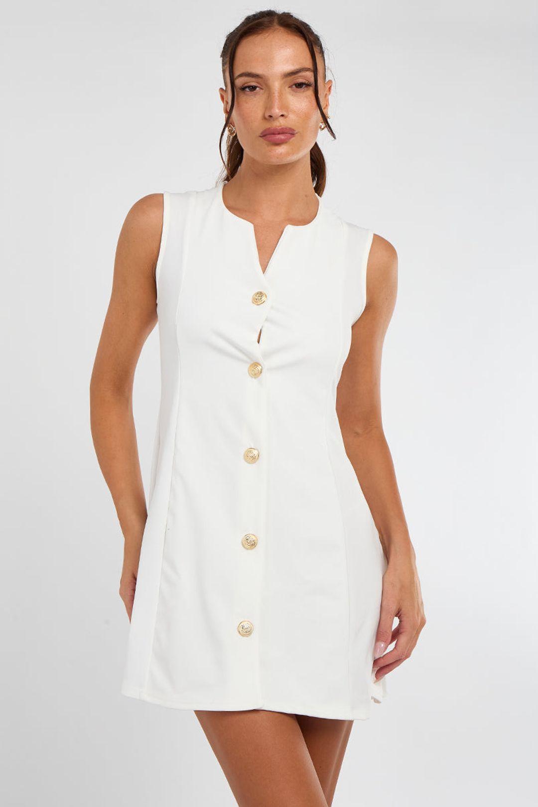 Longline Button-Through Fake Pocket Detail Waistcoat by STYLEWISE