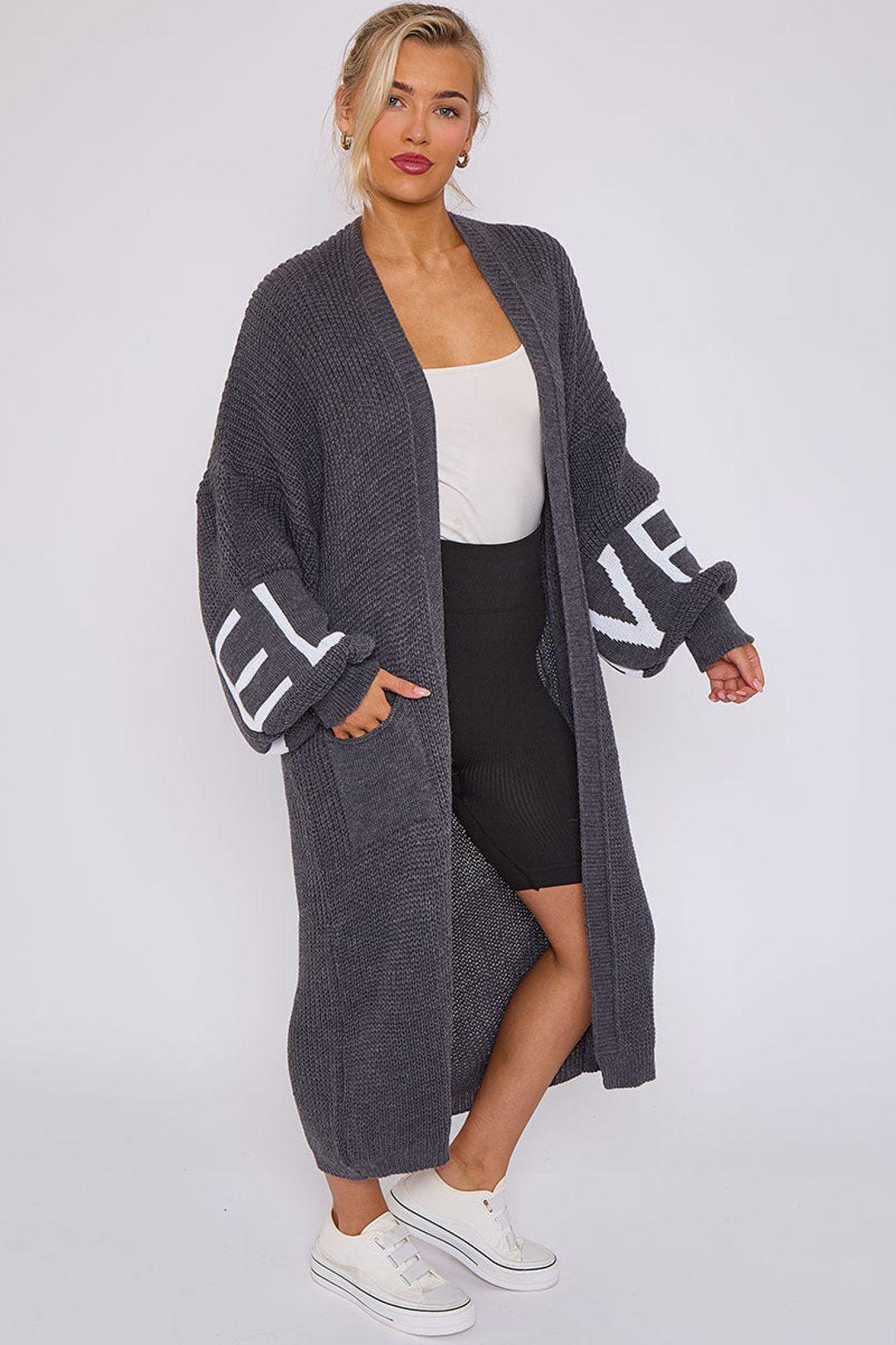 Love Detail - Balloon Sleeve - Longline Open Cardigan by STYLEWISE