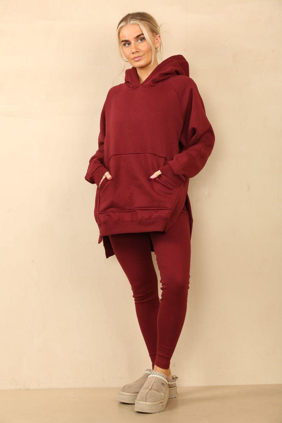 Split Side Detail - Oversized Hoodie & Legging Co-ord by STYLEWISE