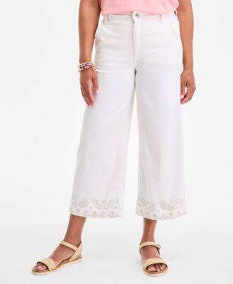 Women's High-Rise Embroidered-Cuff Crop Jeans, Exclusively at Macy's by STYLE&CO Women's High-Rise Embroidered-Cuff Crop Jeans, Exclusively at Macy's by STYLE&CO