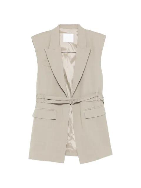 belted sleeveless waistcoat by SU
