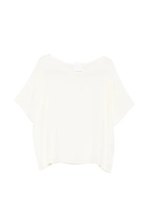 boat-neck short-sleeve blouse by SU