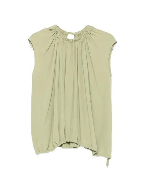 gathered-neck sleeveless blouse by SU