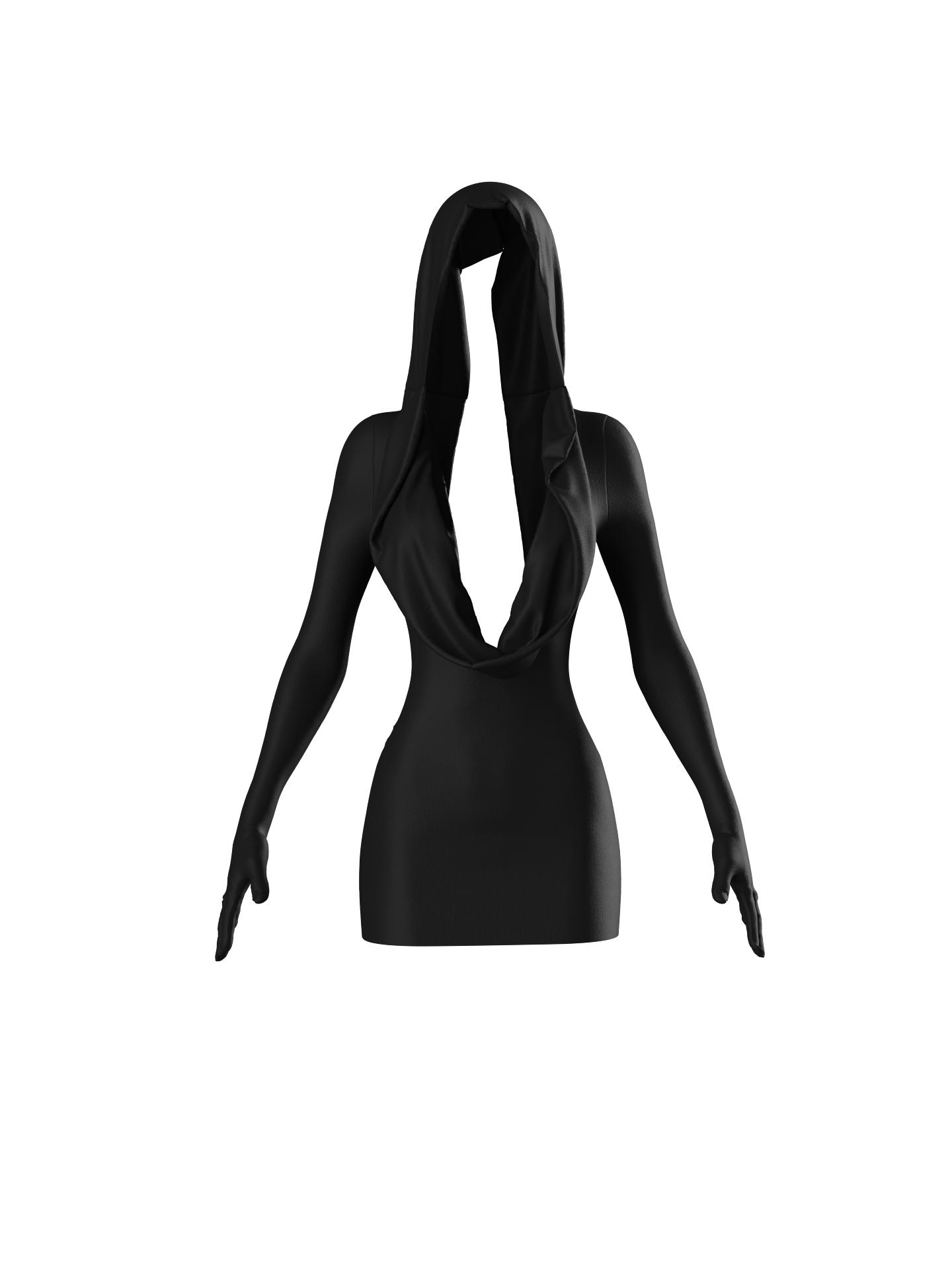 Black Dress With Hood by SUDI ETUZ
