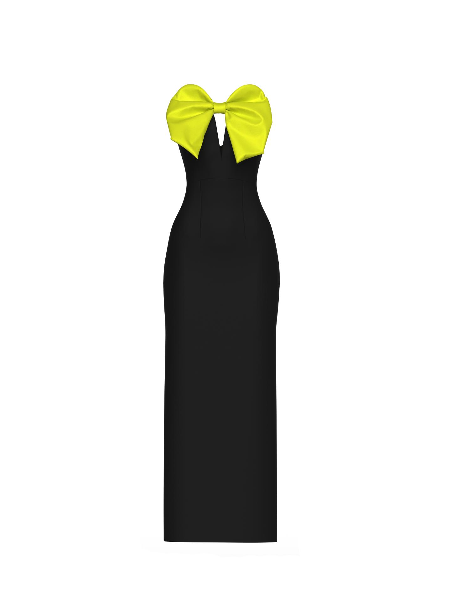 Black Green Bow Dress by SUDI ETUZ