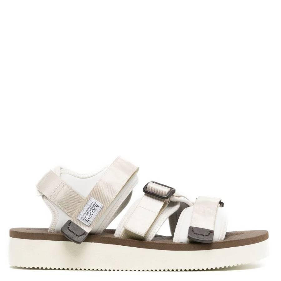 Suicoke Ivory X Brown Kisee-Po Sandals by SUICOKE