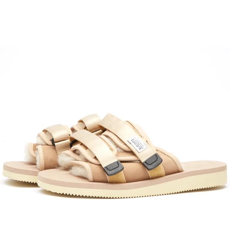 Suicoke Mens Beige Moto-M2ab Slippers by SUICOKE