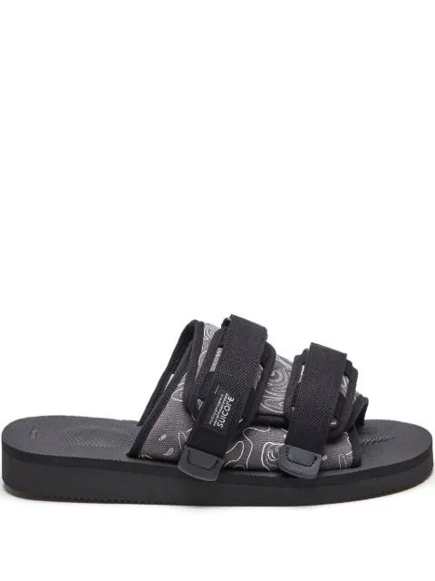 triple-strap patterned sandals by SUICOKE