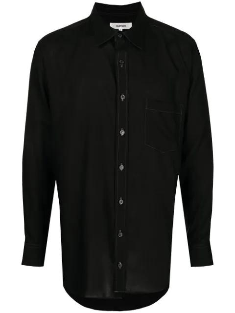 contrast-stitch long-sleeve shirt by SULVAM