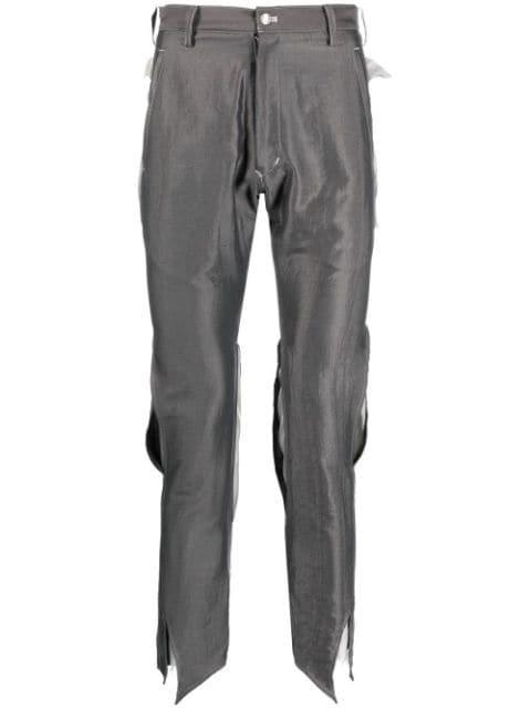 slim cut-out trousers by SULVAM