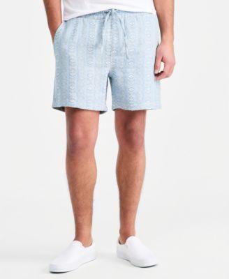 Men's Aqua Geo Cotton Shorts by SUN + STONE