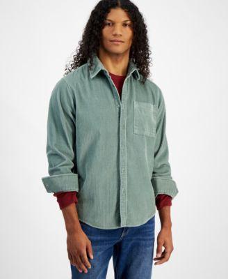 Men's Long Sleeve Button-Front Corduroy Shirt by SUN + STONE Men's Long Sleeve Button-Front Corduroy Shirt by SUN + STONE
