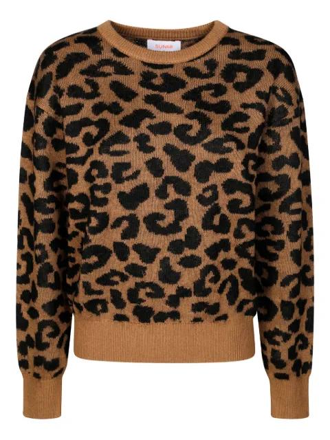 animal-print crew-neck sweater by SUN68