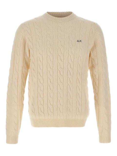 cable-knit logo sweater by SUN68