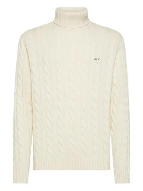 cable-knit turtleneck sweater by SUN68
