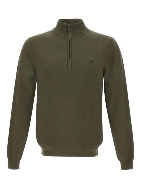 half-zip logo-embroidered sweater by SUN68
