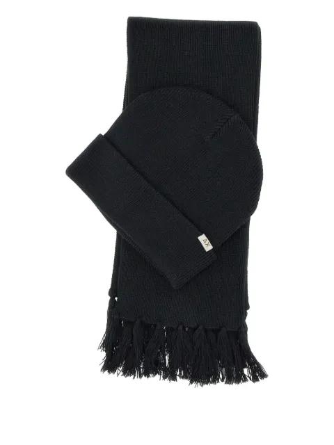 micro-ribbed beanie and scarf set by SUN68