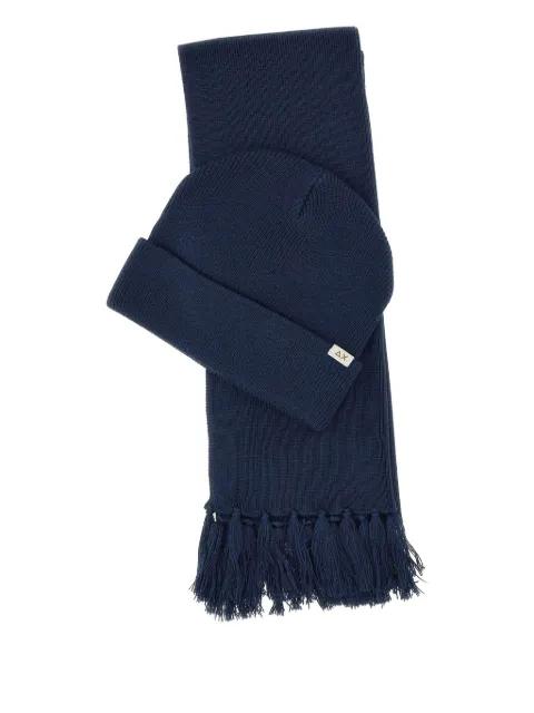 micro-ribbed beanie and scarf set by SUN68