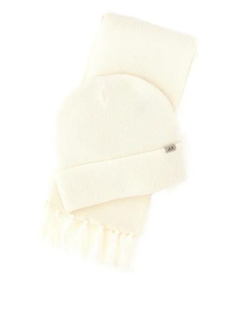 ribbed scarf beanie set by SUN68