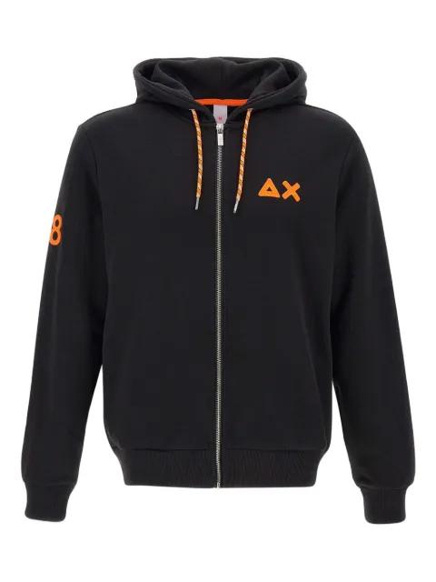 zip-up embroidered-logo hoodie by SUN68