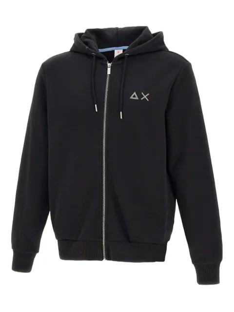 zip-up embroidery-logo hoodie by SUN68