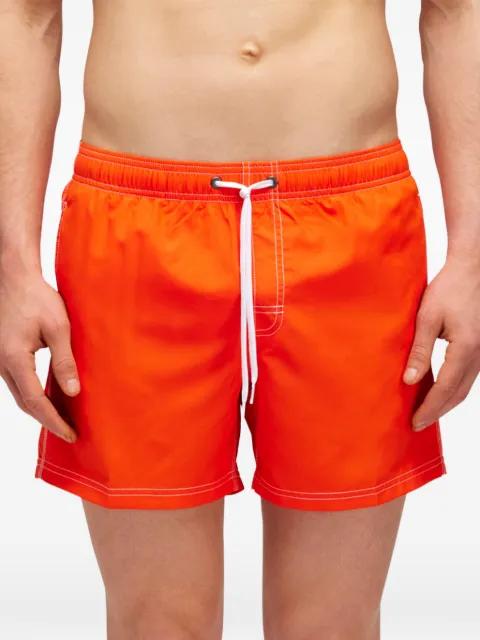 logo-patch striped swim shorts by SUNDEK