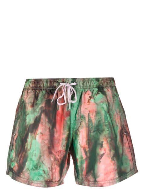 tie-dye drawstring swim shorts by SUNDEK