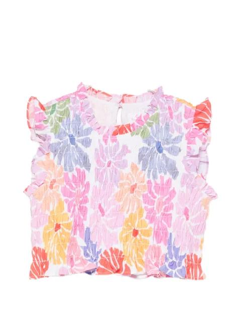 Malone floral-print smocked top by SUNDRESS