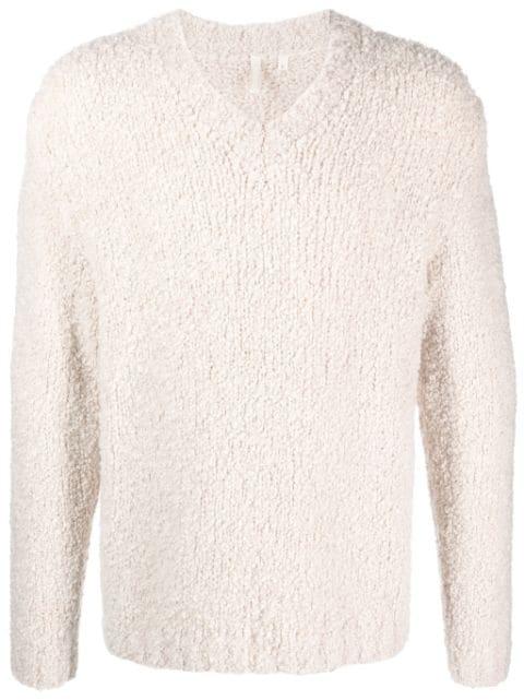 brushed-effect V-neck jumper by SUNFLOWER