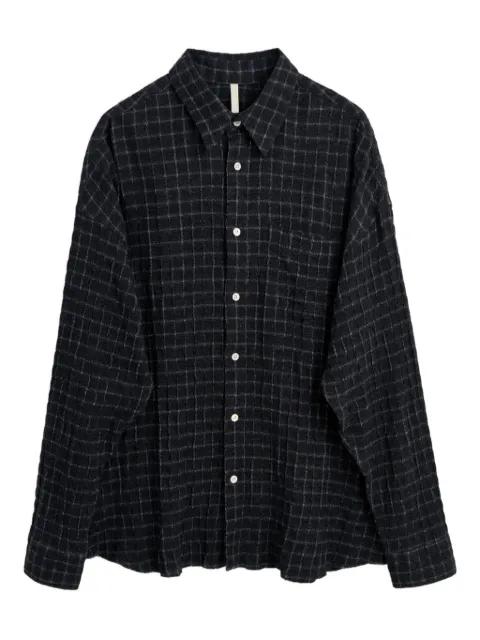 long-sleeve grid-pattern shirt by SUNFLOWER