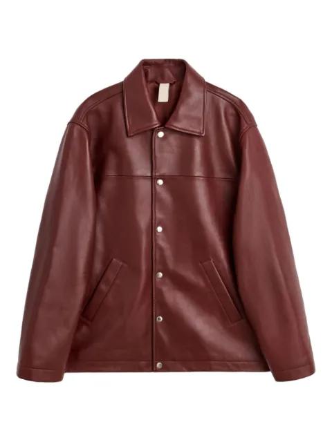 snap-fastening leather jacket by SUNFLOWER